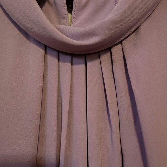 Dress Barn, Blouse, Sz 22/24, Pleated Front, High Neck, Cowl, Lilac, Sleeveless - Picture 6 of 12